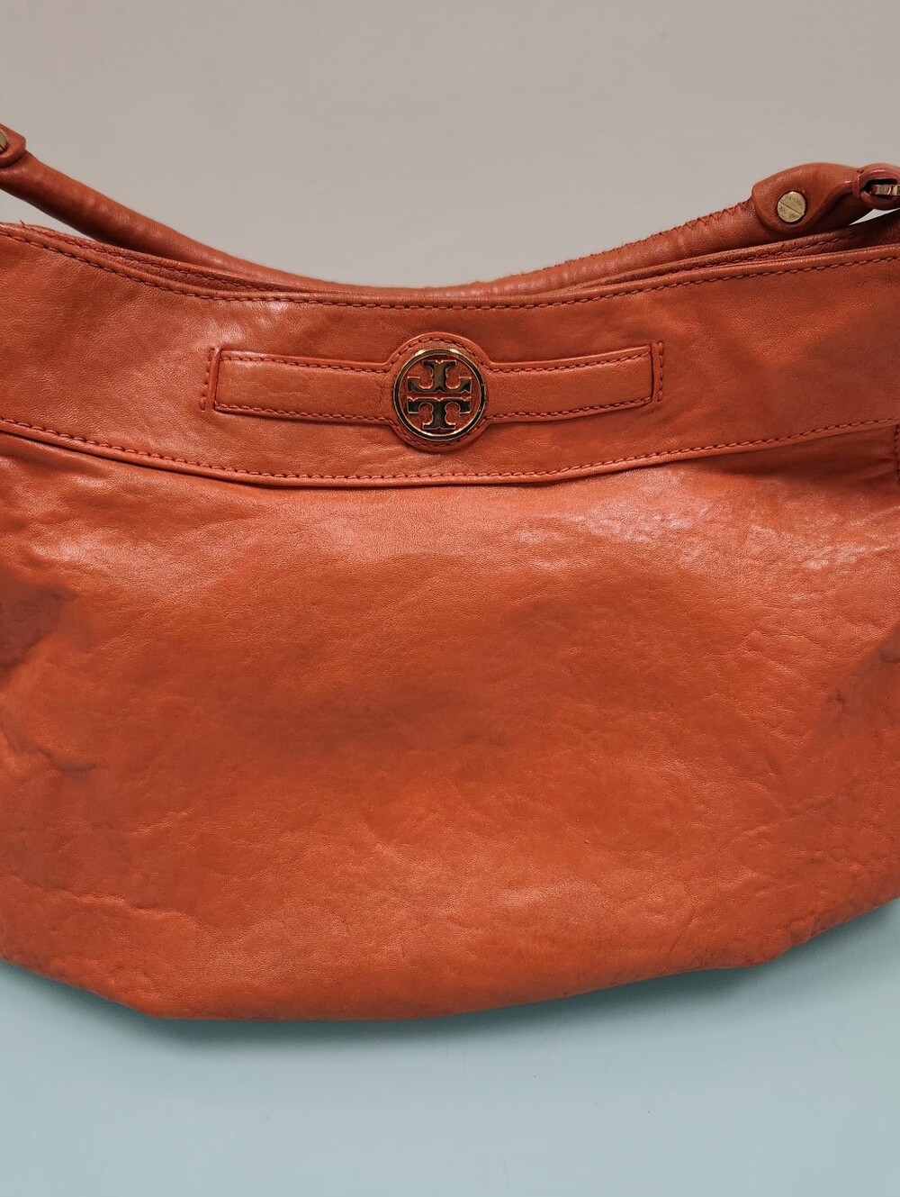 Tory Burch Burnt Orange Leather Shoulder Hobo 🤩